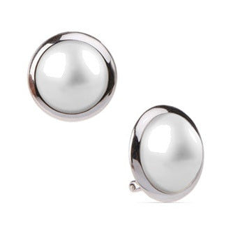 14ct Mabe Pearl Stud Earrings, 13mm — EM1160