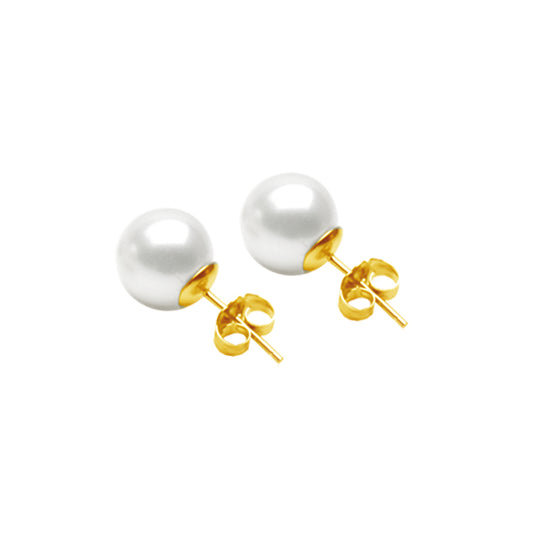 18ct Freshwater Round Stud