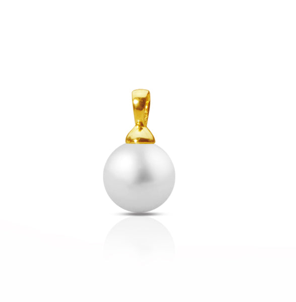 9ct Round Pearl Pendant, 10–10.5mm — P01