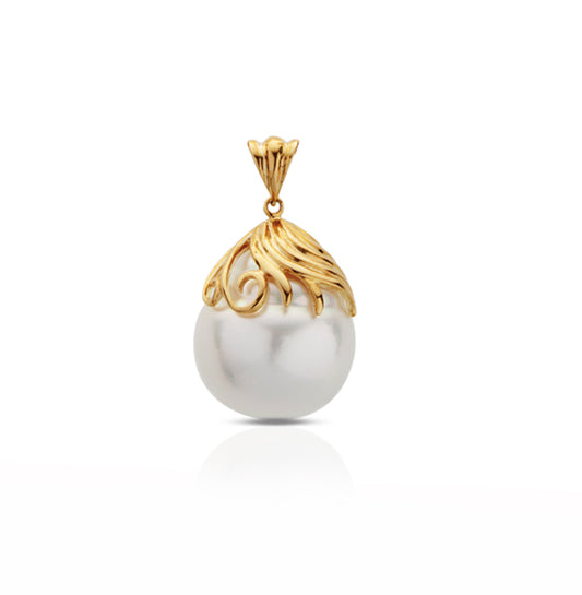 18ct Drop Pearl Pendant, 14–14.5mm — P1461
