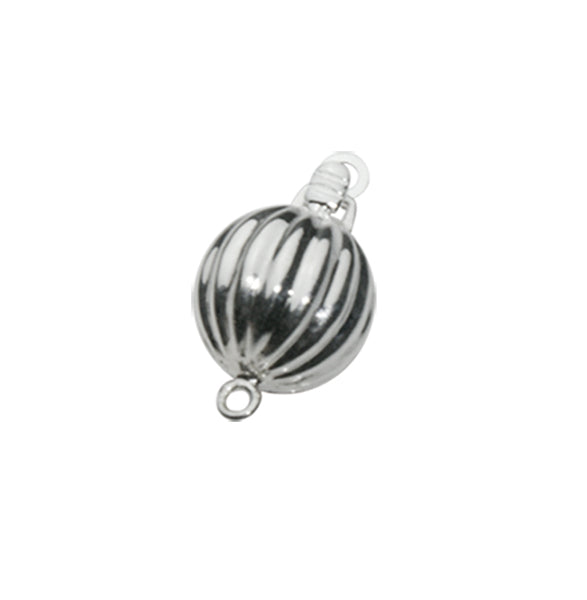 Silver Fluted Ball Clasp